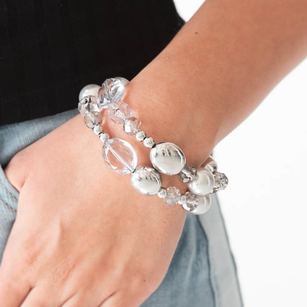 Paparazzi Jewelry Accessories - Downtown Dazzle - Silver Bracelet - Vintage
